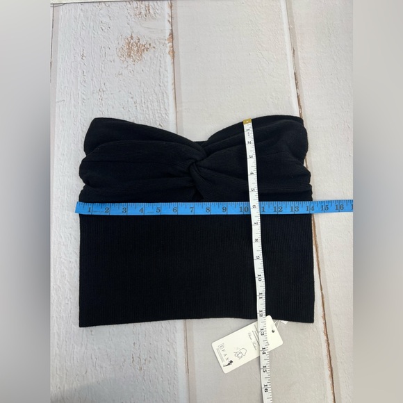 Tube Tops Going Out Cut Out Twist Knot Front Bandeau Ribbed Knit Y2K Strapless L - Picture 12 of 16